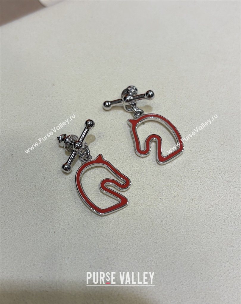 Hermes Tonnerre Earrings Orange/Silver 2026 0320 (YF-260320131)