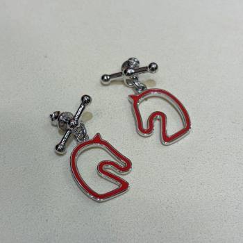 Hermes Tonnerre Earrings Orange/Silver 2026 0320 (YF-260320131)