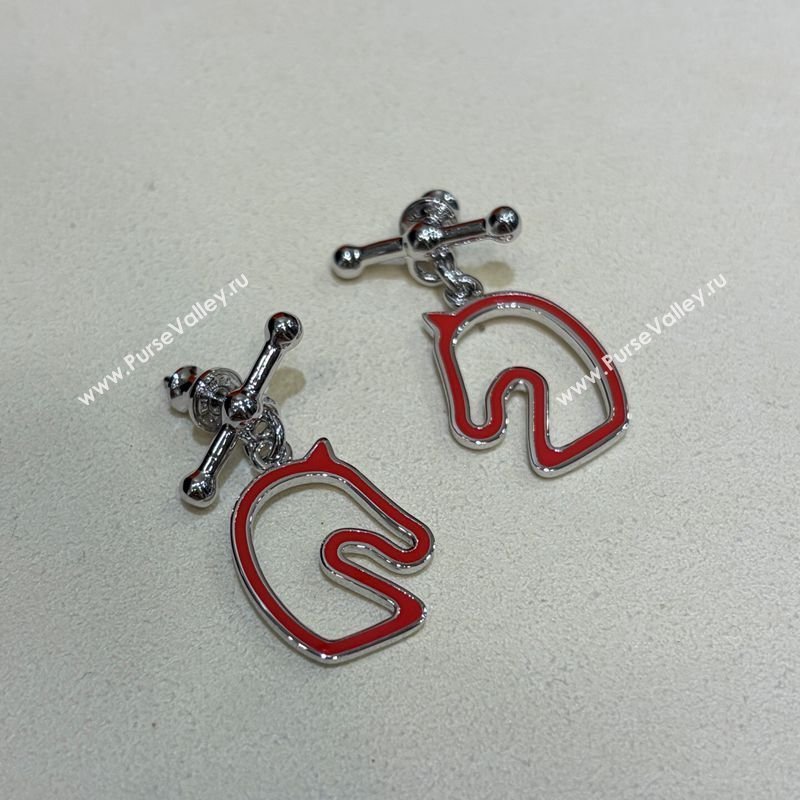 Hermes Tonnerre Earrings Orange/Silver 2026 0320 (YF-260320131)