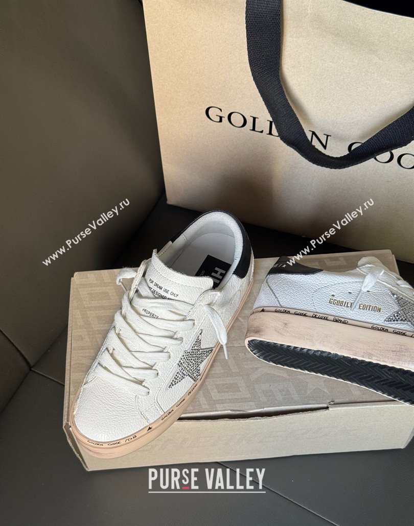 Golden Goose Womens Hi Star Sneakers with star and metallic silver heel 2025 0429 (MD-250429056)