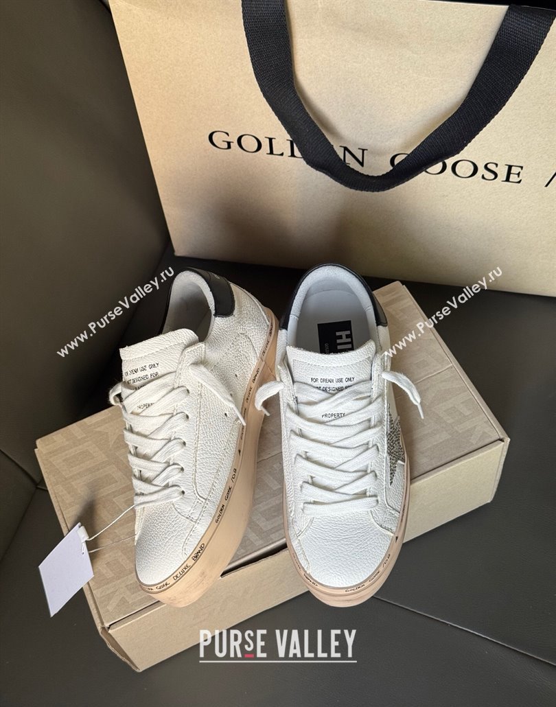 Golden Goose Womens Hi Star Sneakers with star and metallic silver heel 2025 0429 (MD-250429056)
