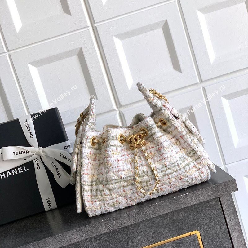 Chanel 25 Mini Hobo Handbag in Tweed Pink 2025 AS5631 (yezi-250812064)