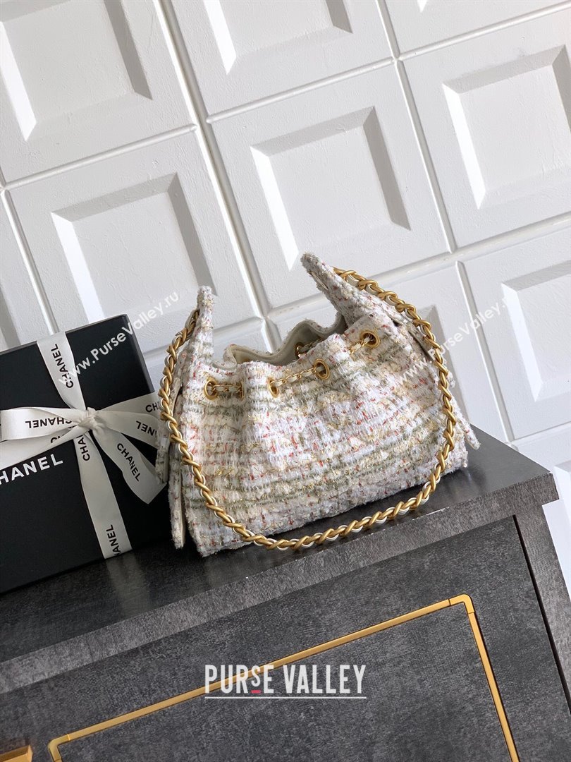 Chanel 25 Mini Hobo Handbag in Tweed Pink 2025 AS5631 (yezi-250812064)