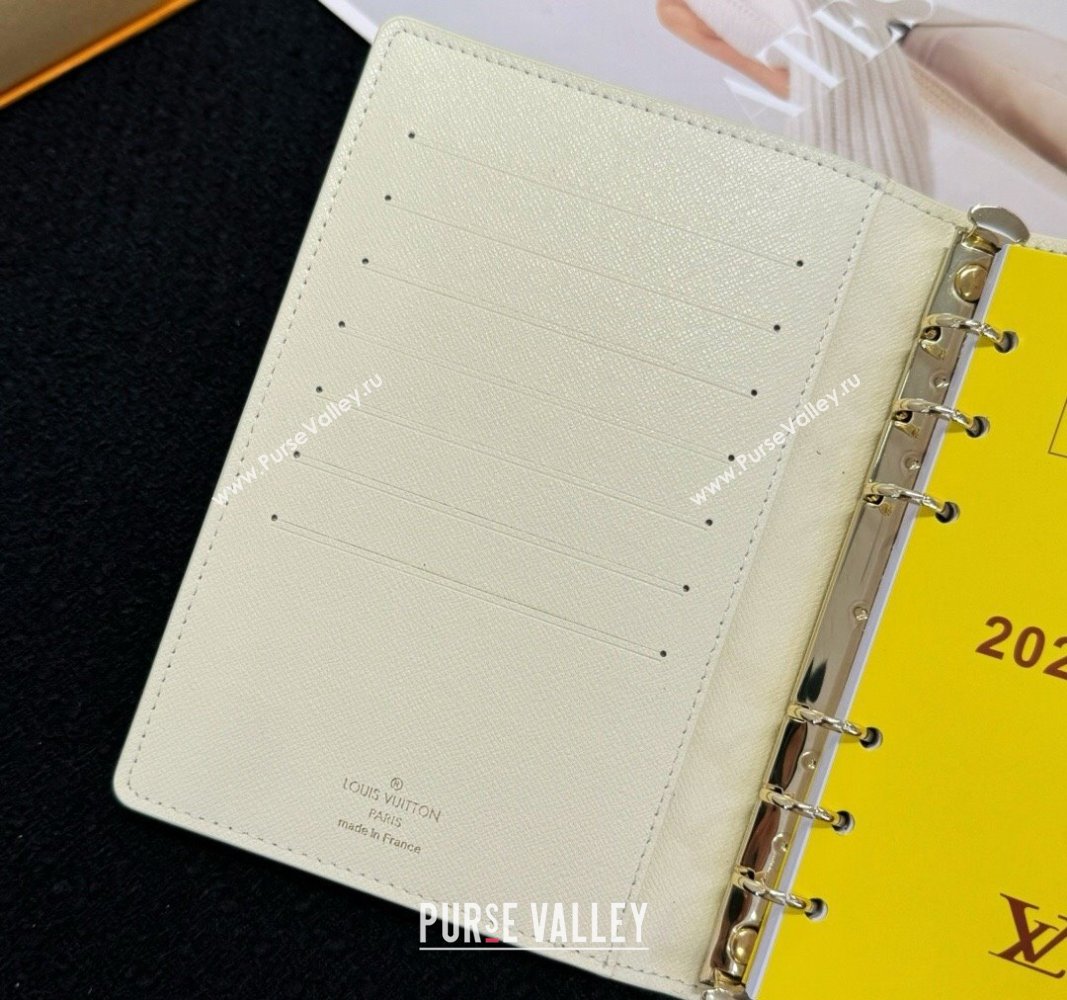 Louis Vuitton Large Ring Agenda Notebook Cover in Monogram Craggy White 2024 (HY-240617129)