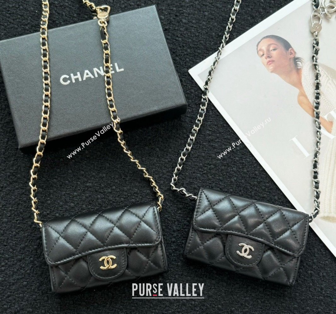 Chanel Lambskin Clutch with Chain Mini Bag Black 2024 0617 (HY-240617133)