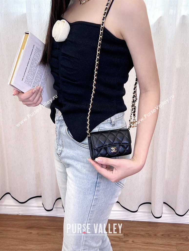 Chanel Lambskin Clutch with Chain Mini Bag Black 2024 0617 (HY-240617133)