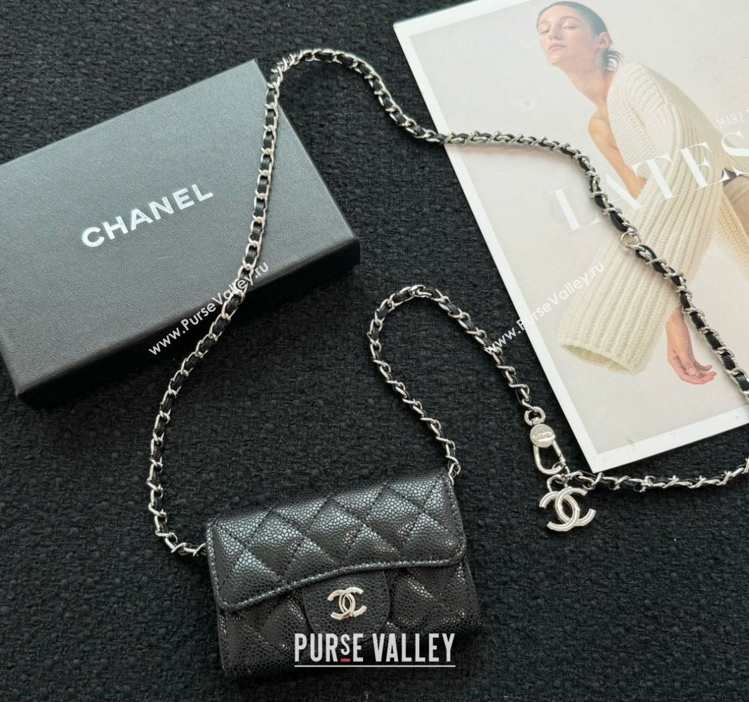 Chanel Grained Calfskin Clutch with Chain Mini Bag Black 2024 0617 (HY-240617134)