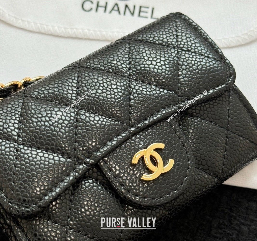 Chanel Grained Calfskin Clutch with Chain Mini Bag Black 2024 0617 (HY-240617134)