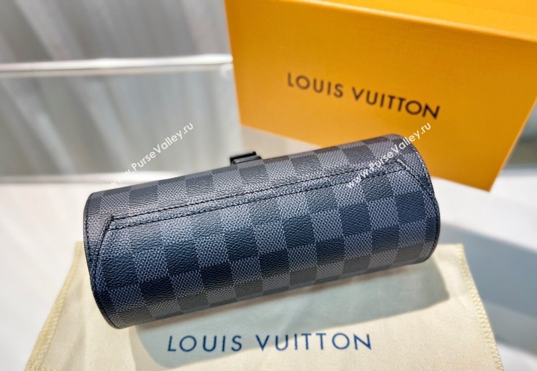Louis Vuitton Watch Case 3 Black Damier Graphite 2025 M47530 (HY-250312024)