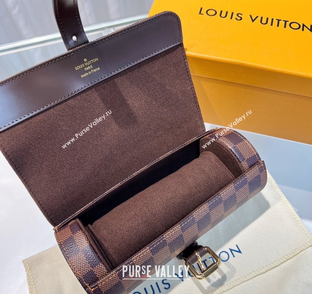 Louis Vuitton Watch Case 3 Damier Ebene 2025 M47530 (HY-250312020)