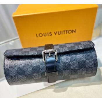 Louis Vuitton Watch Case 3 Black Damier Graphite 2025 M47530 (HY-250312024)