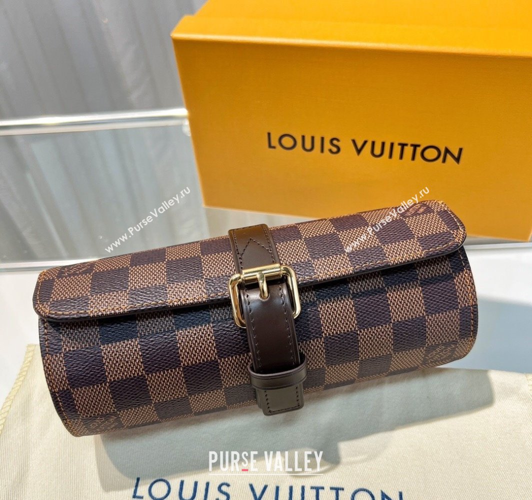 Louis Vuitton Watch Case 3 Damier Ebene 2025 M47530 (HY-250312020)