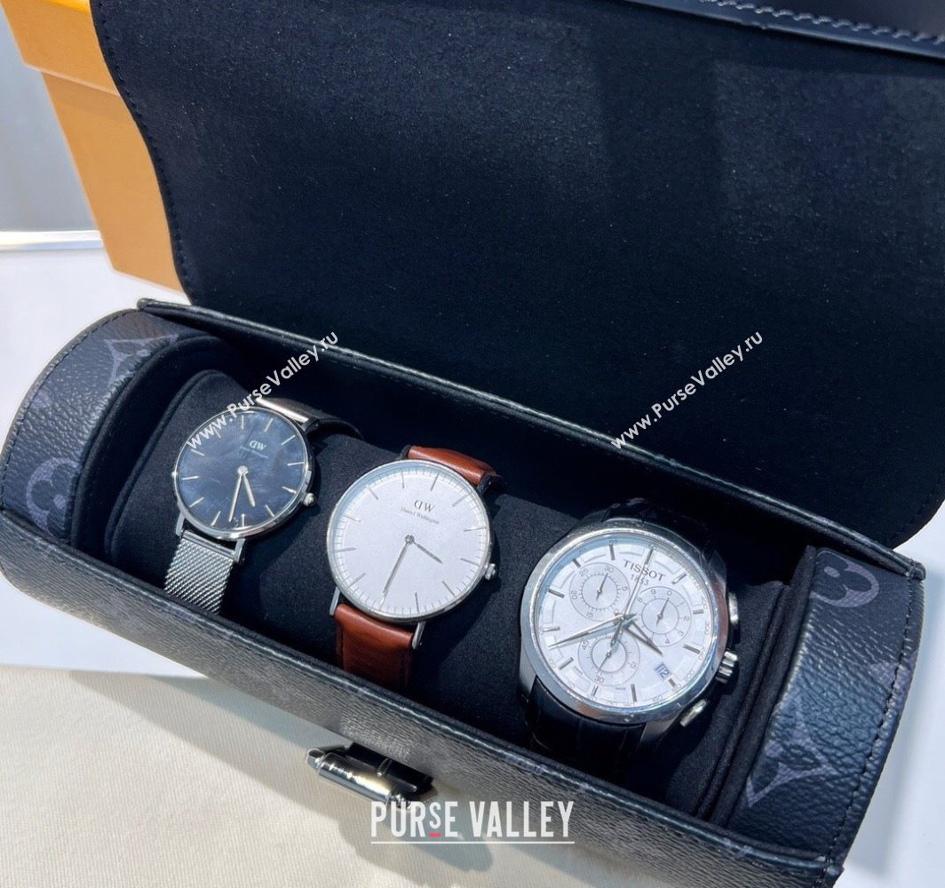 Louis Vuitton Watch Case 3 in Black Monogram 2 2025 M47530 (HY-250312023)