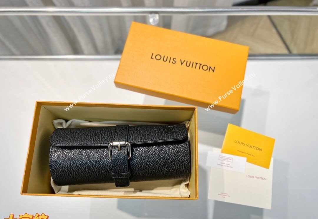 Louis Vuitton Watch Case 3 Black Saffiano 2025 M47530 (HY-250312025)