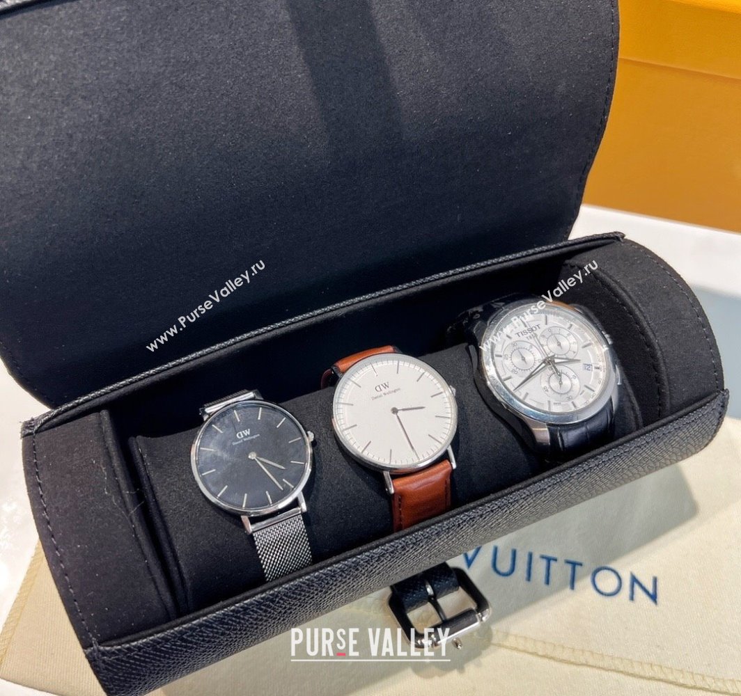 Louis Vuitton Watch Case 3 Black Saffiano 2025 M47530 (HY-250312025)
