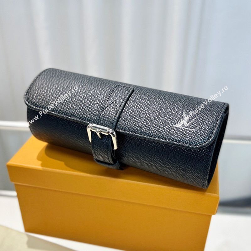 Louis Vuitton Watch Case 3 Black Saffiano 2025 M47530 (HY-250312025)