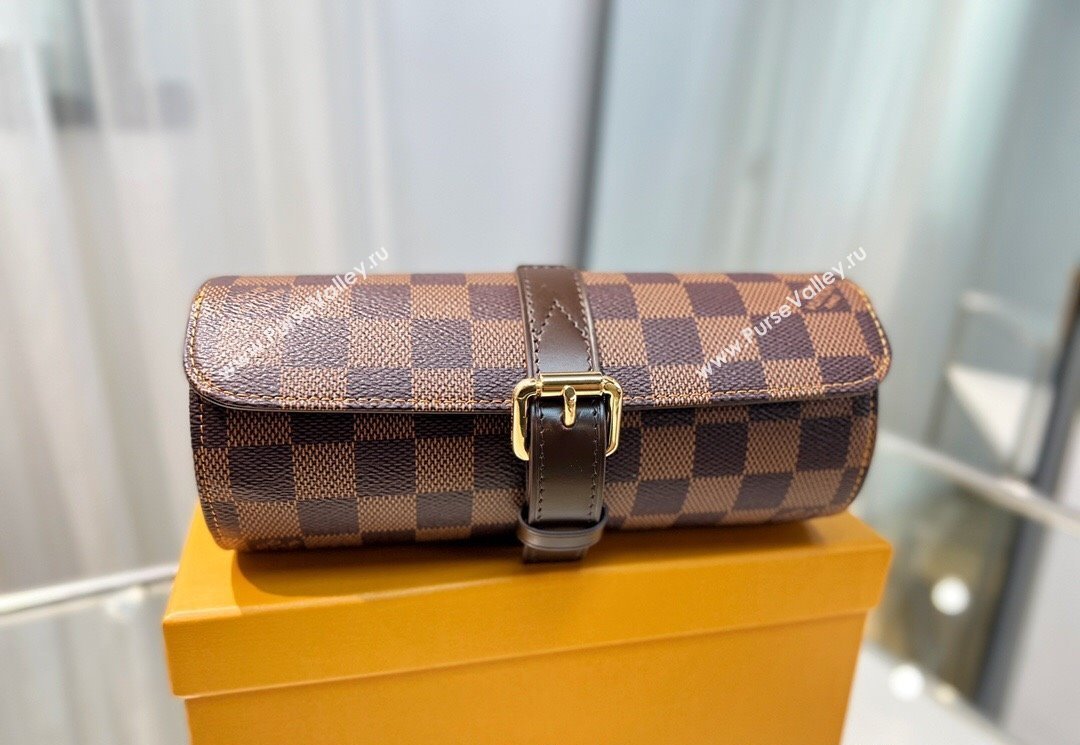 Louis Vuitton Watch Case 3 Damier Ebene 2025 M47530 (HY-250312020)