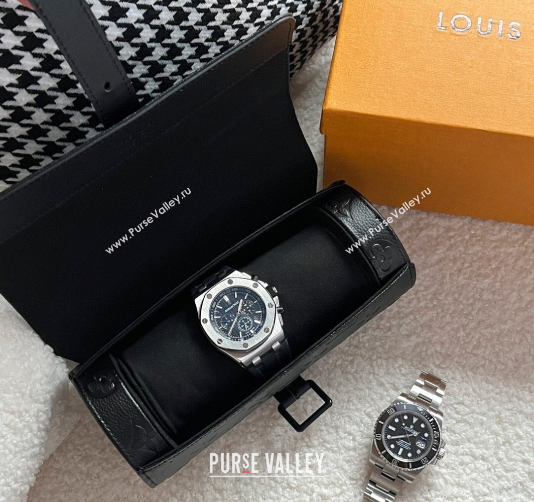 Louis Vuitton Watch Case 3 Black Monogram Grained 2025 M47530 (HY-250312027)