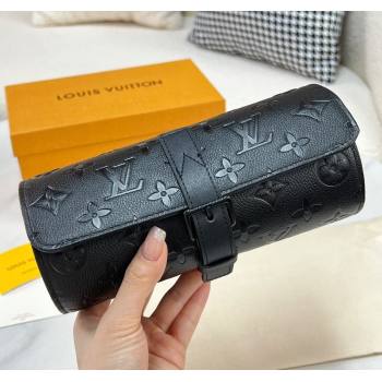 Louis Vuitton Watch Case 3 Black Monogram Grained 2025 M47530 (HY-250312027)