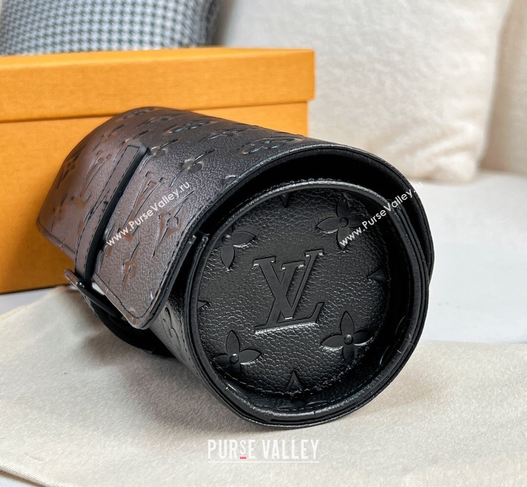 Louis Vuitton Watch Case 3 Black Monogram Grained 2025 M47530 (HY-250312027)