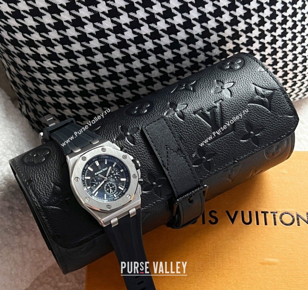 Louis Vuitton Watch Case 3 Black Monogram Grained 2025 M47530 (HY-250312027)