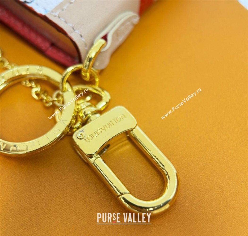 Louis Vuitton Mini Book Bag Charm and Key Holder White/Multicolor 2025 0616 (HY-250616096)
