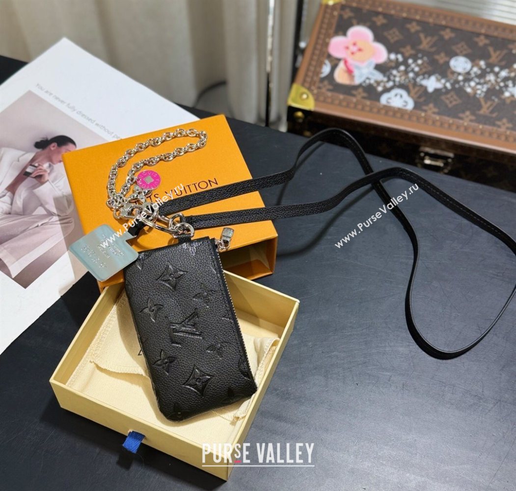 Louis Vuitton Phone Holder Black Grained 2025 M14099 (HY-250616115)