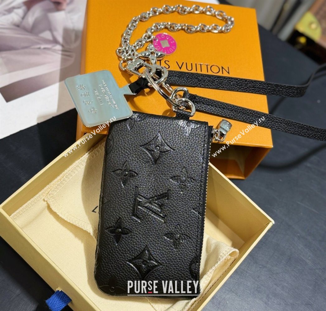 Louis Vuitton Phone Holder Black Grained 2025 M14099 (HY-250616115)