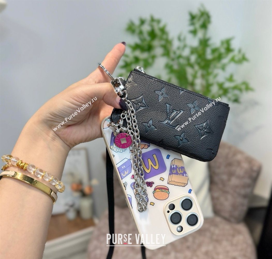 Louis Vuitton Phone Holder Black Grained 2025 M14099 (HY-250616115)