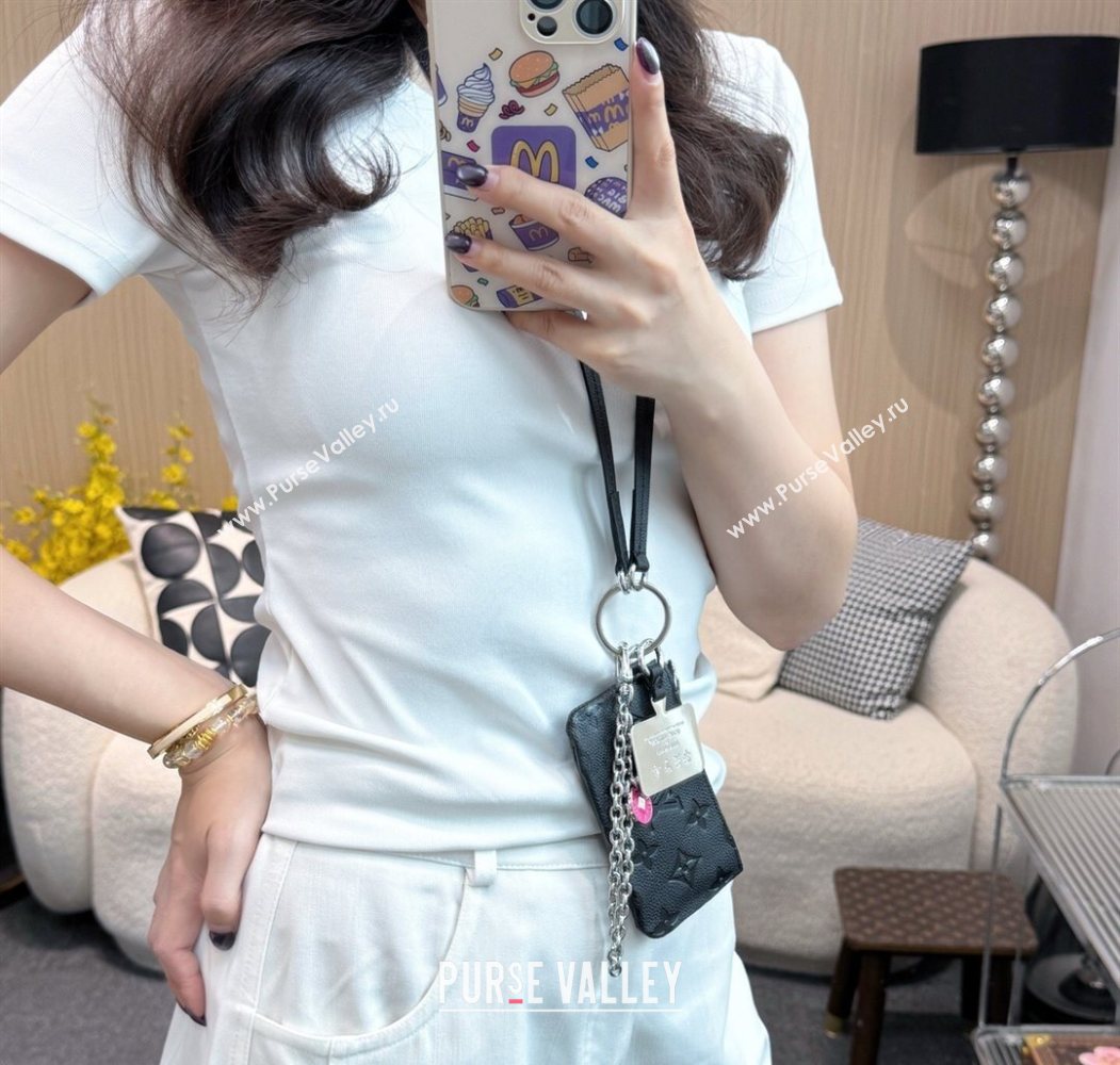 Louis Vuitton Phone Holder Black Grained 2025 M14099 (HY-250616115)