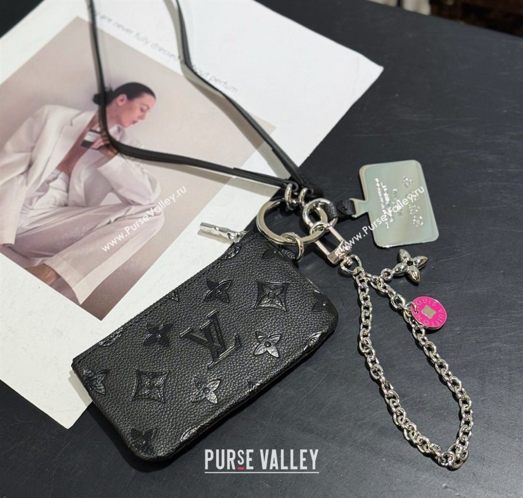 Louis Vuitton Phone Holder Black Grained 2025 M14099 (HY-250616115)