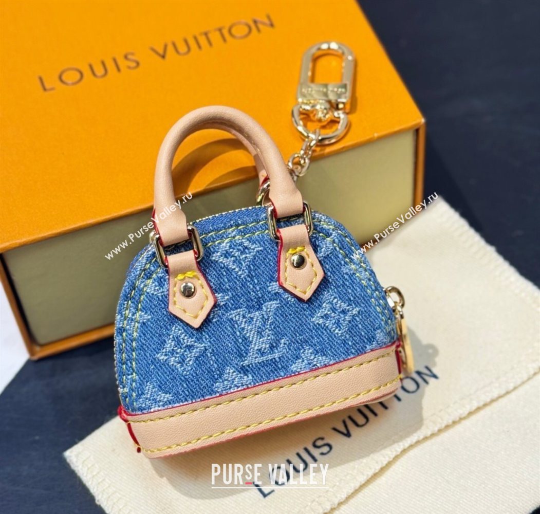 Louis Vuitton LV x TM Cerise Cherry Micro Alma Pouch Bag Charm Denim Blue 2025 0721 (HY-250721118)
