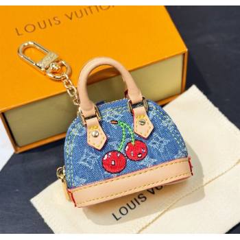 Louis Vuitton LV x TM Cerise Cherry Micro Alma Pouch Bag Charm Denim Blue 2025 0721 (HY-250721118)
