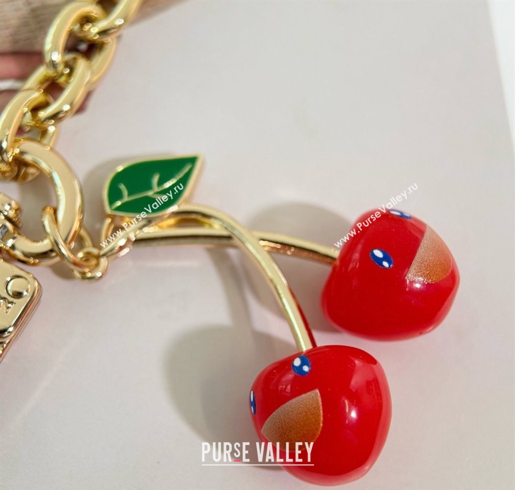 Louis Vuitton LV x TM Cerise Cherry Bag Chain with Strass 2025 0721 (HY-250721121)