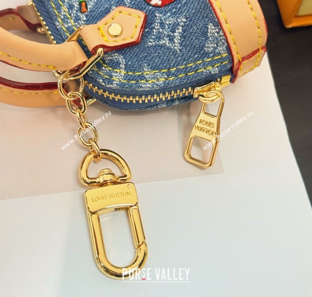 Louis Vuitton LV x TM Cerise Cherry Micro Alma Pouch Bag Charm Denim Blue 2025 0721 (HY-250721118)