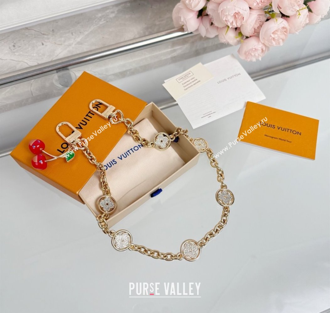 Louis Vuitton LV x TM Cherry Blossom Chain Bag Charm Gold/Strass 2025 LV091501 (HY-250915001)