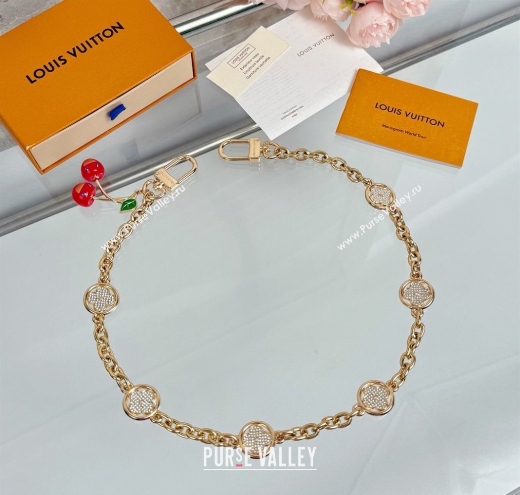 Louis Vuitton LV x TM Cherry Blossom Chain Bag Charm Gold/Strass 2025 LV091501 (HY-250915001)