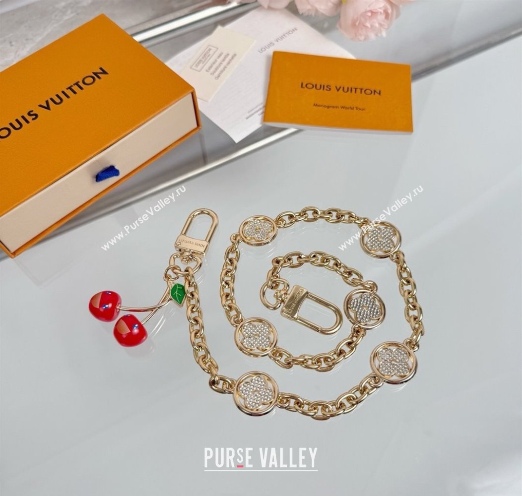 Louis Vuitton LV x TM Cherry Blossom Chain Bag Charm Gold/Strass 2025 LV091501 (HY-250915001)