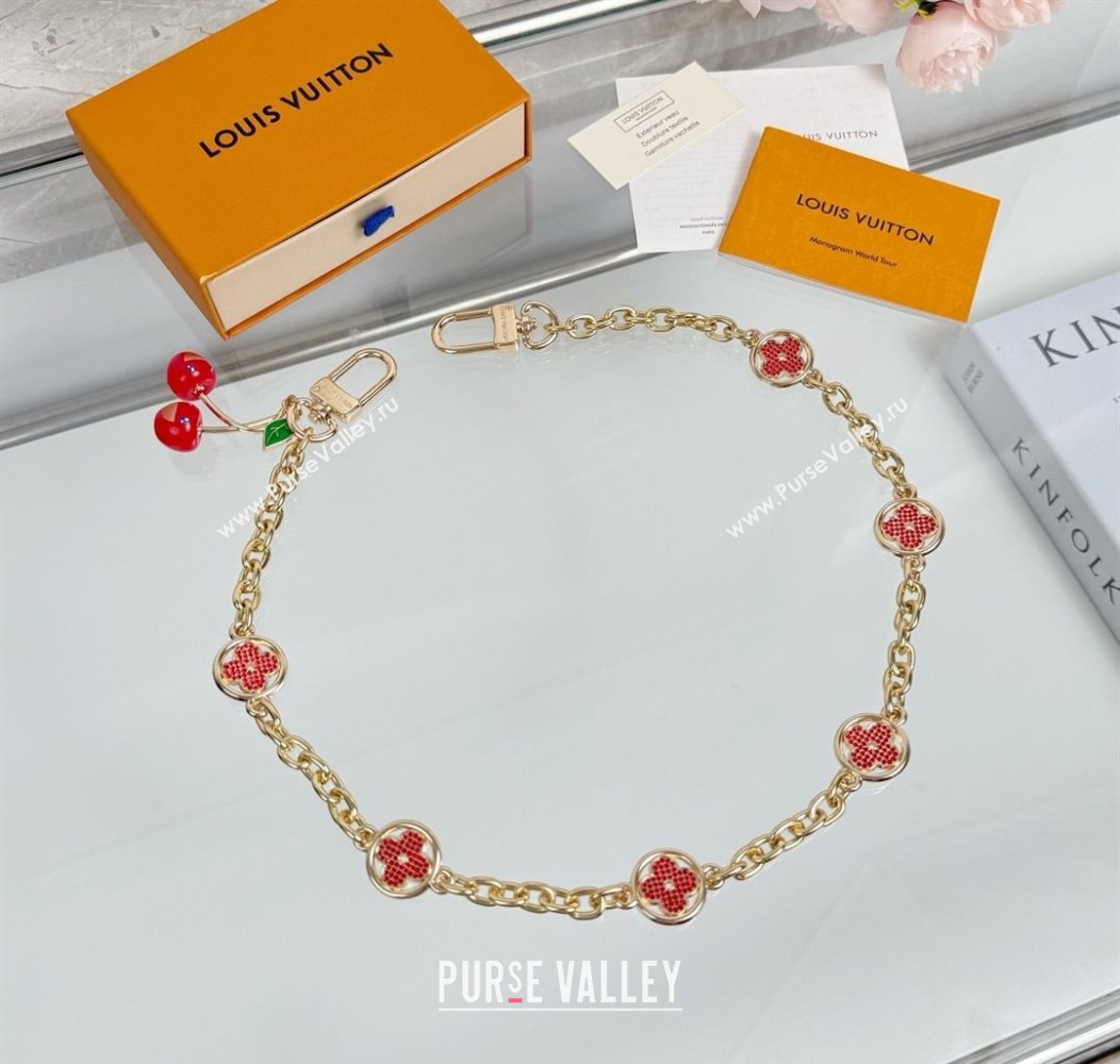 Louis Vuitton LV x TM Cherry Blossom Chain Bag Charm Gold/Red 2025 LV091501 (HY-250915002)