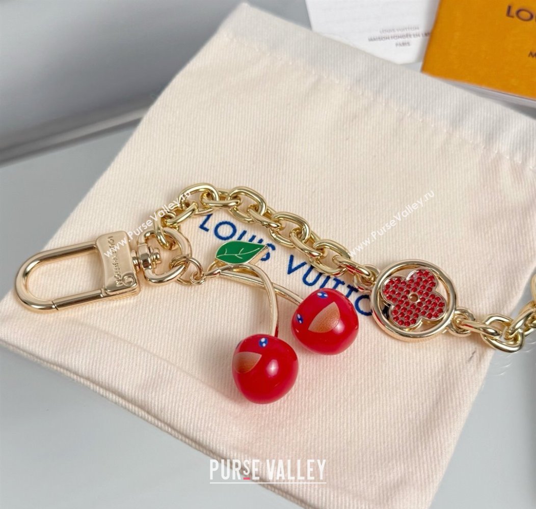 Louis Vuitton LV x TM Cherry Blossom Chain Bag Charm Gold/Red 2025 LV091501 (HY-250915002)