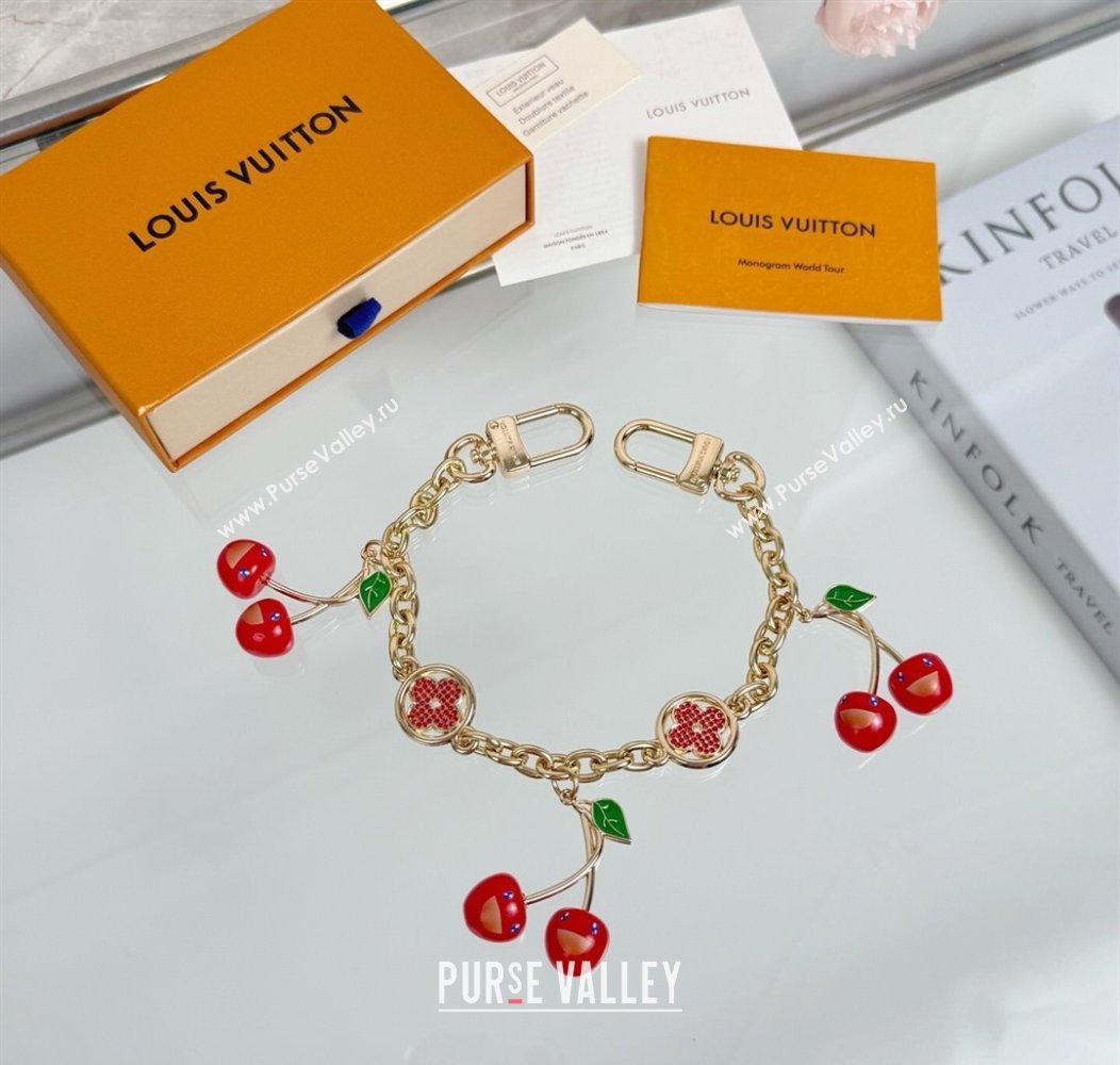 Louis Vuitton LV x TM Cherry Blossom Chain Bag Charm Gold/Red 2025 LV091502 (HY-250915003)