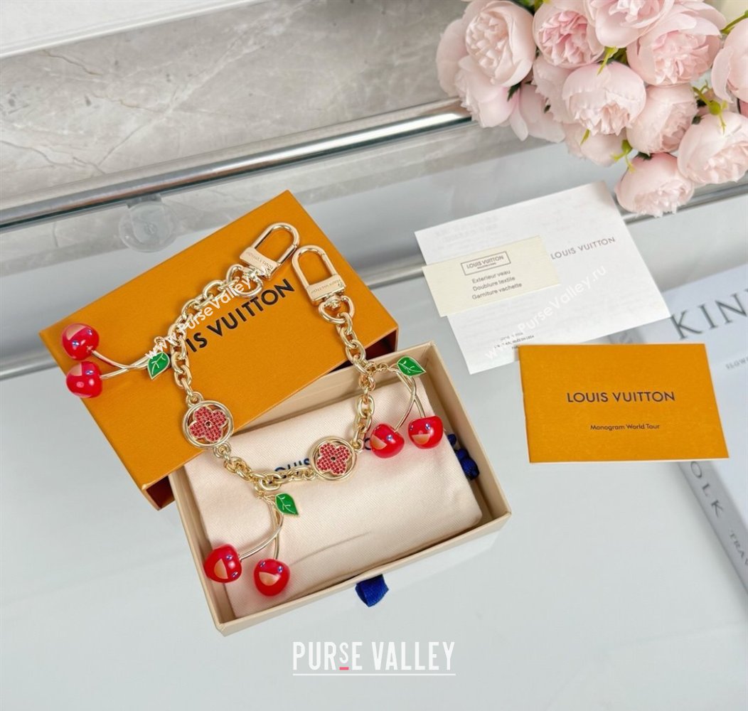 Louis Vuitton LV x TM Cherry Blossom Chain Bag Charm Gold/Red 2025 LV091502 (HY-250915003)