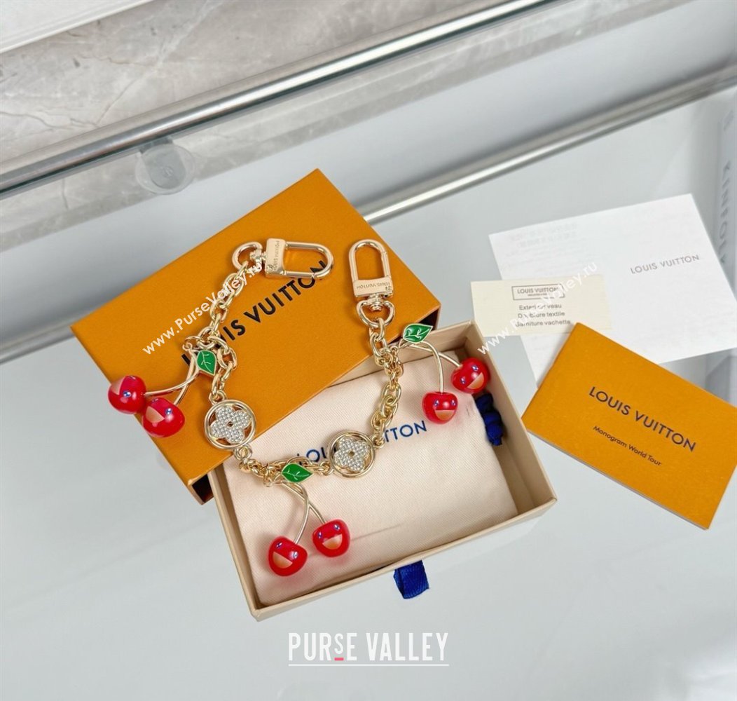 Louis Vuitton LV x TM Cherry Blossom Chain Bag Charm Gold/Strass 2025 LV091502 (HY-250915004)