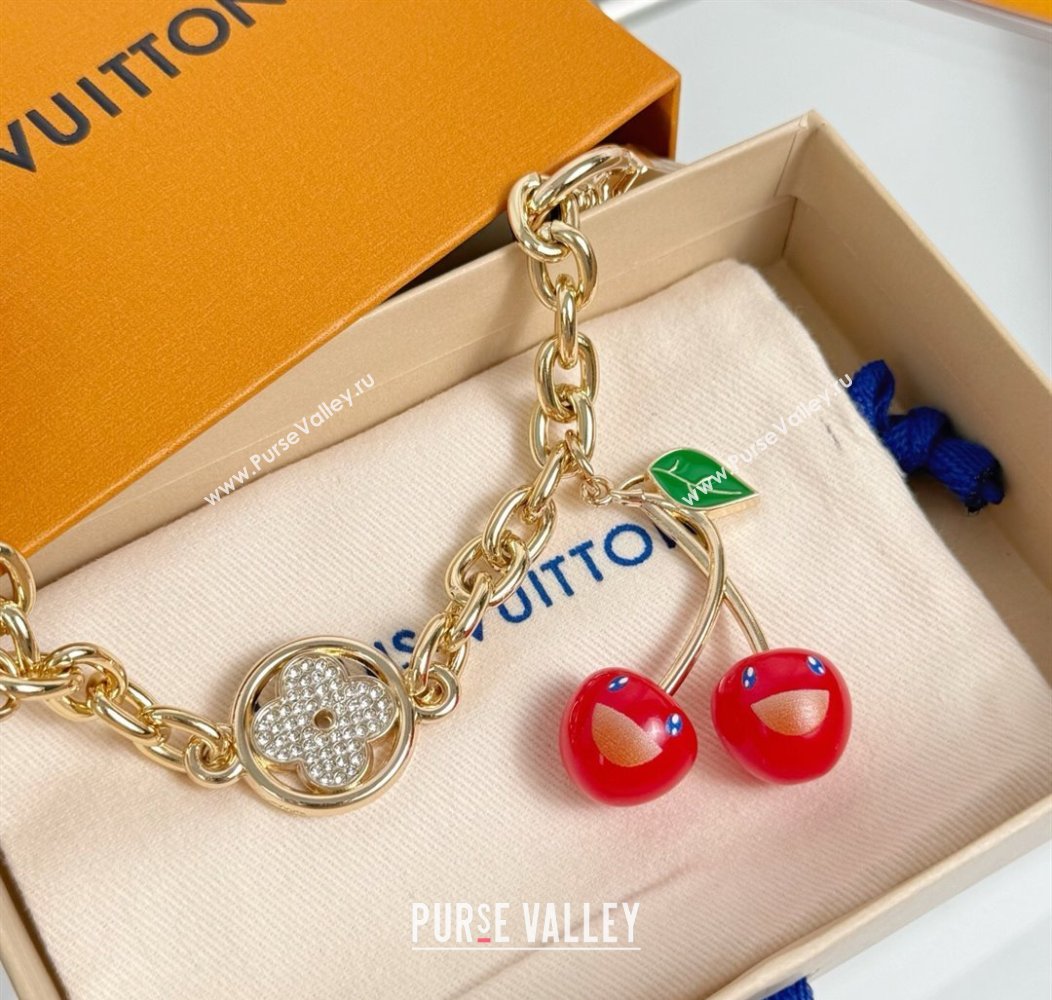 Louis Vuitton LV x TM Cherry Blossom Chain Bag Charm Gold/Strass 2025 LV091502 (HY-250915004)