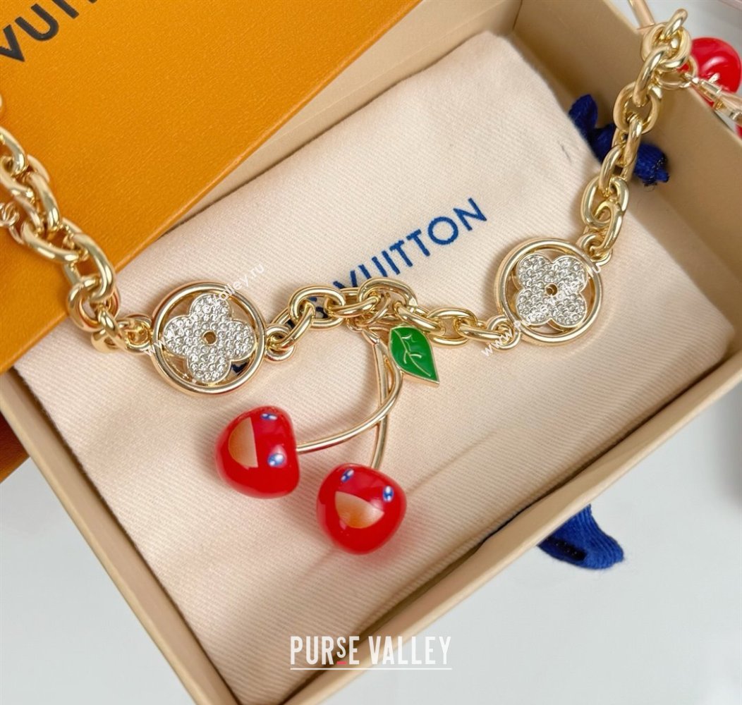 Louis Vuitton LV x TM Cherry Blossom Chain Bag Charm Gold/Strass 2025 LV091502 (HY-250915004)