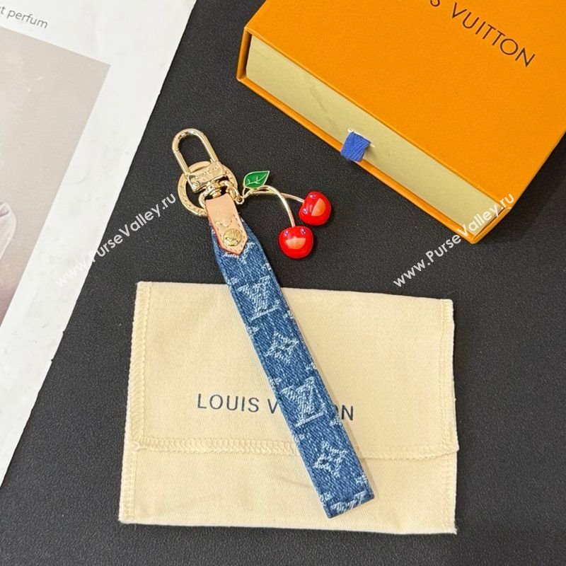 Louis Vuitton LV x TM Denim Cerise Dragonne Bag Charm and Key Holder Blue 2025 M02599 (HY-250915028)