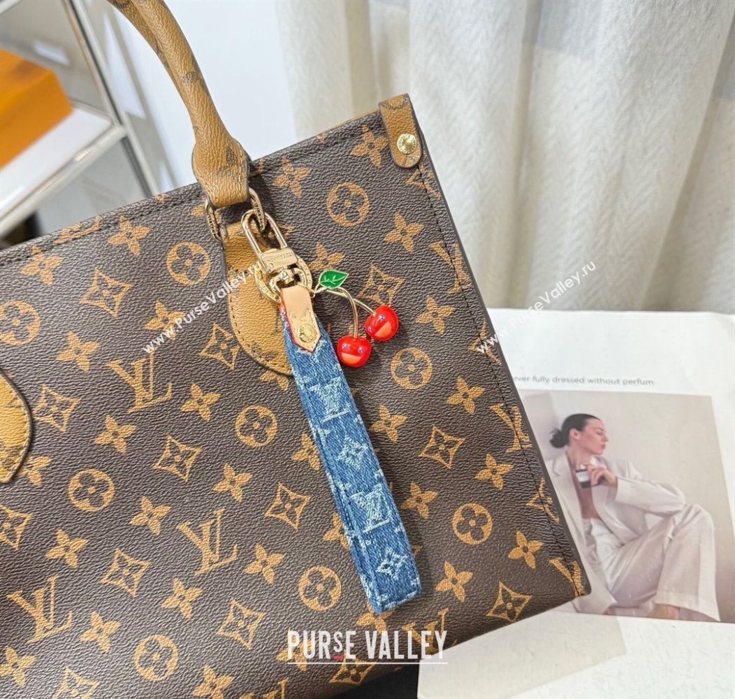 Louis Vuitton LV x TM Denim Cerise Dragonne Bag Charm and Key Holder Blue 2025 M02599 (HY-250915028)