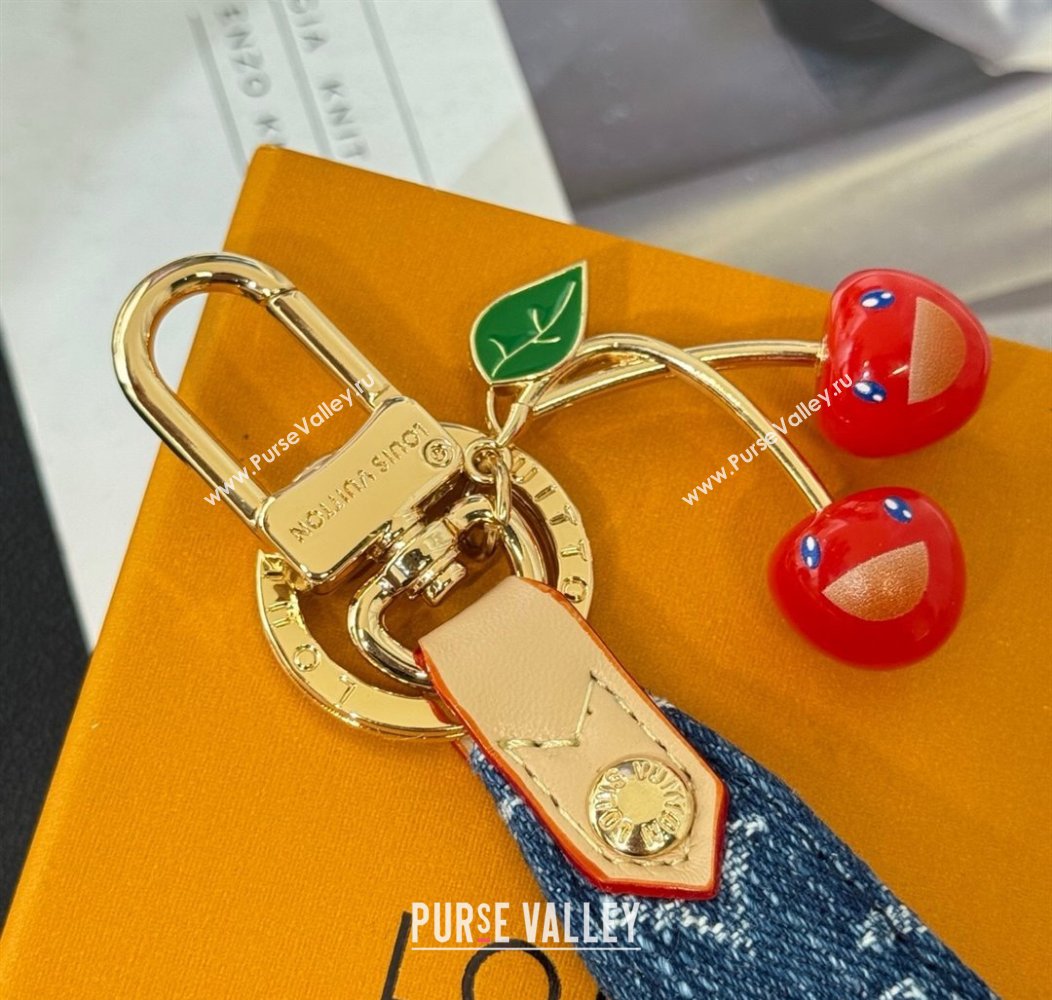 Louis Vuitton LV x TM Denim Cerise Dragonne Bag Charm and Key Holder Blue 2025 M02599 (HY-250915028)