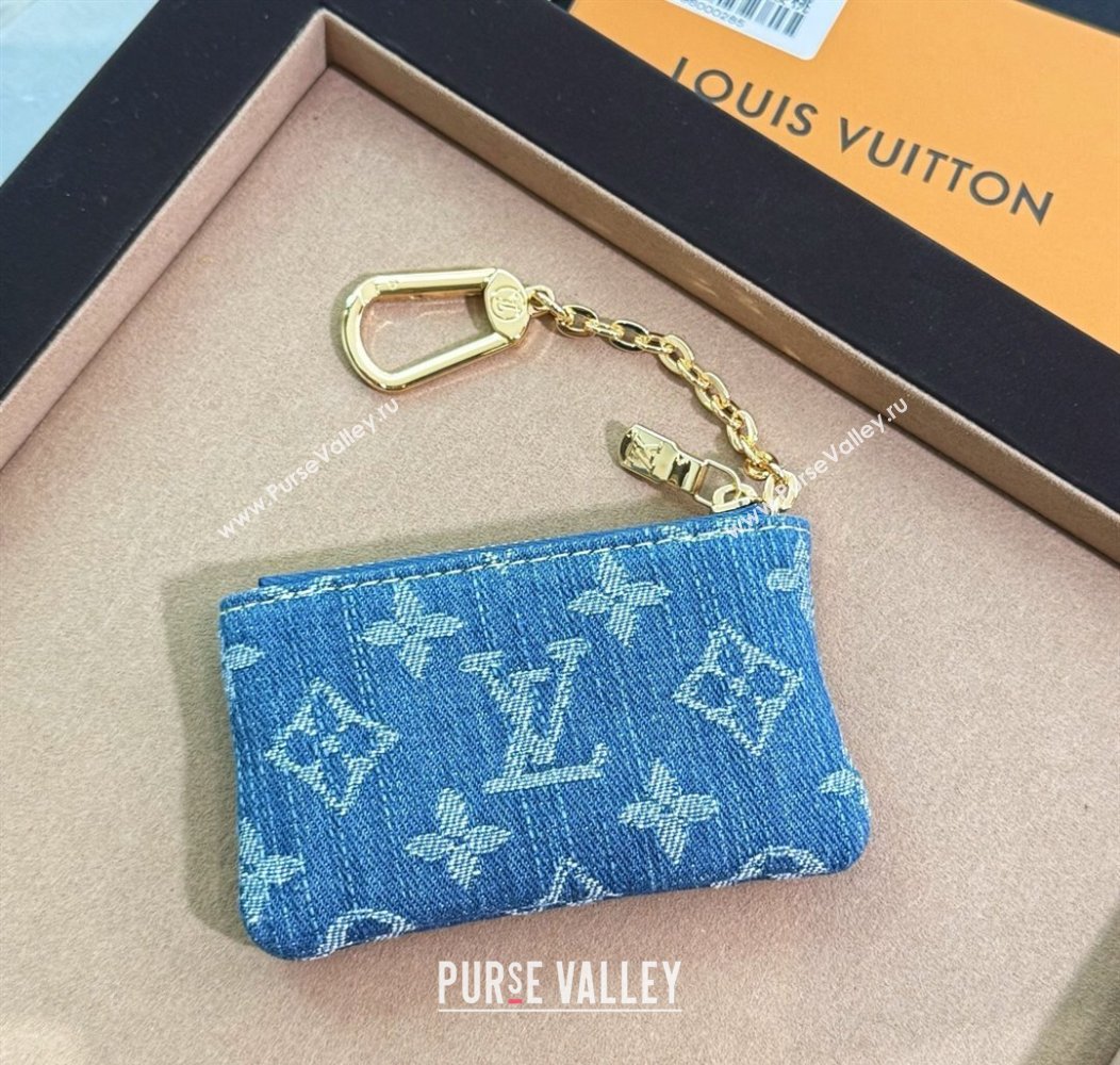 Louis Vuitton LV x TM Denim Cerise Dragonne Pouch Charm Blue 2025 M14938 (HY-250915029)