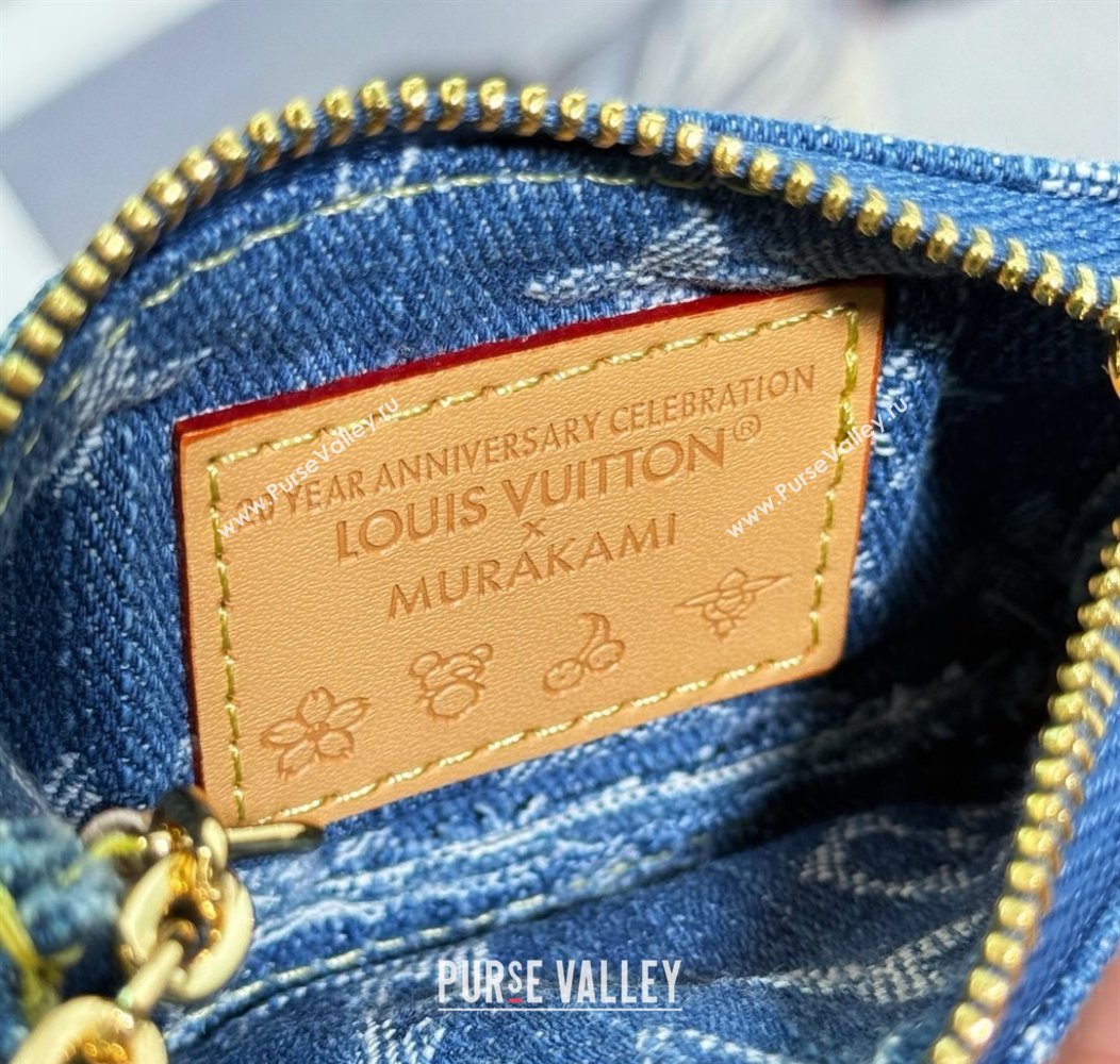 Louis Vuitton LV x TM Denim Cerise Dragonne Pouch Charm Blue 2025 M14938 (HY-250915029)